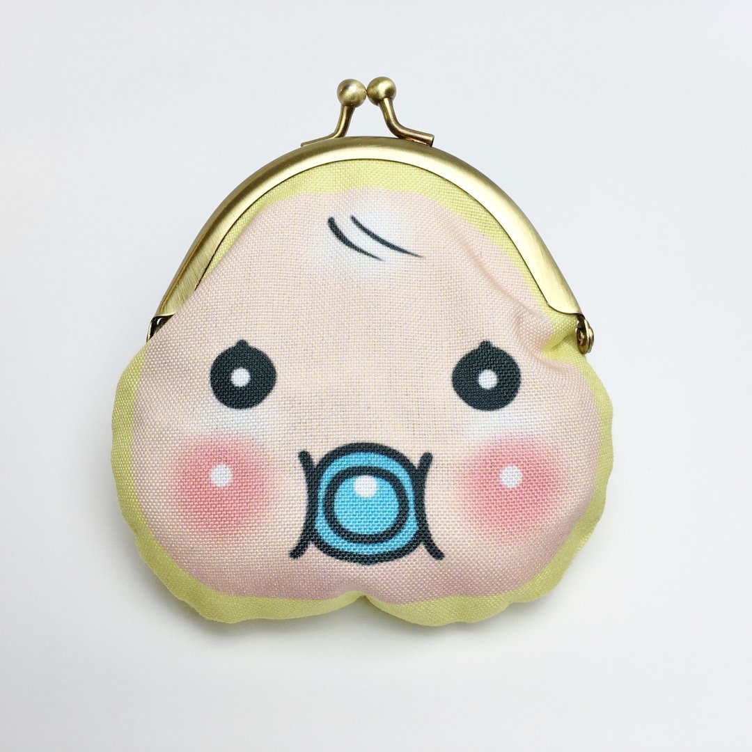 MEMETAN Happy Yellow Gamaguchi Pouch - 零钱包 - 棉 黄色