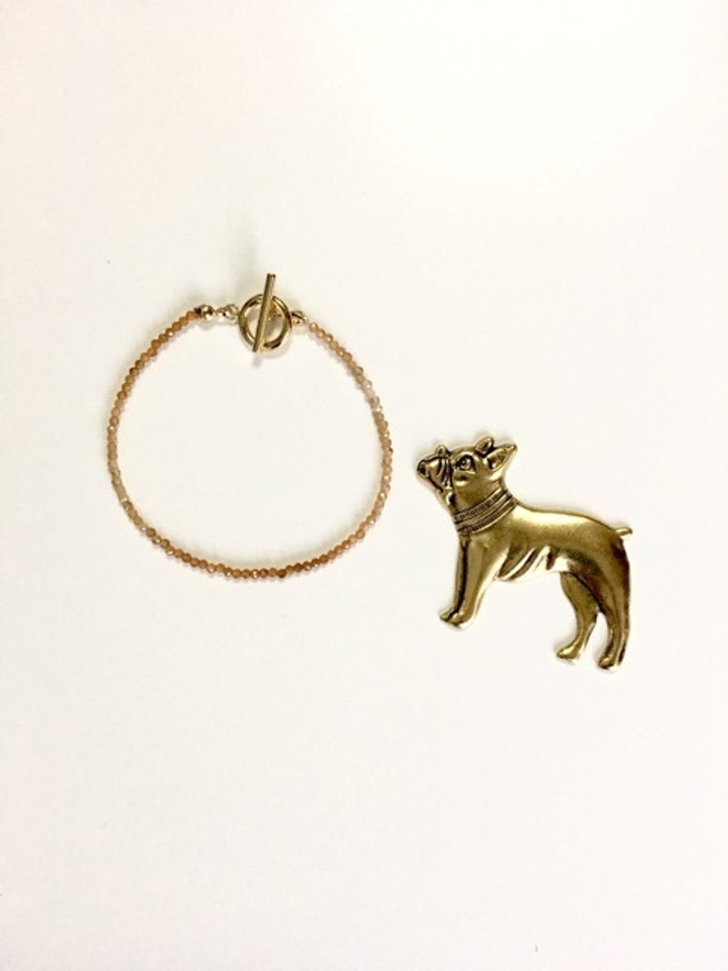 Tiny hessonite bracelet - 手链/手环 - 宝石 金色