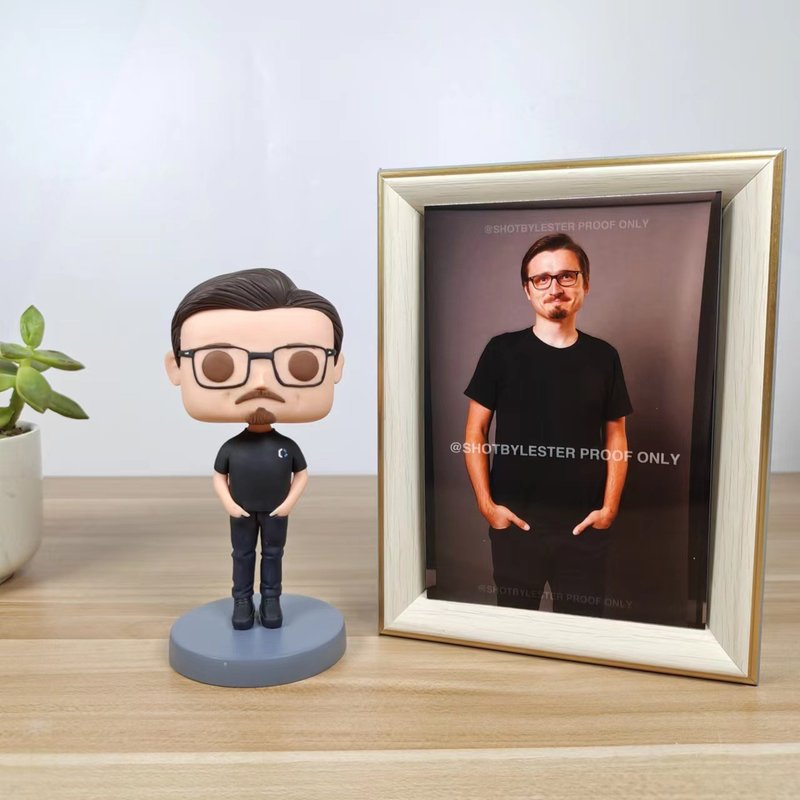 纯手工定制美国Funko Pop 自画肖像公仔娃娃男朋友老公生日礼物 - 玩偶/公仔 - 粘土 多色
