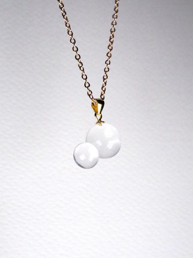 ACQUA - 灯工 手工烧制玻璃水珠 项链 颈链 - 颈链 - 玻璃 透明