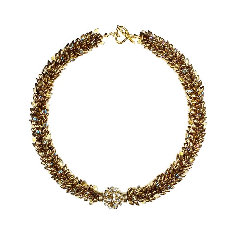 Light Up My World — 手工编织 日本凤尾珠颈链 - 颈链 - 其他材质 金色