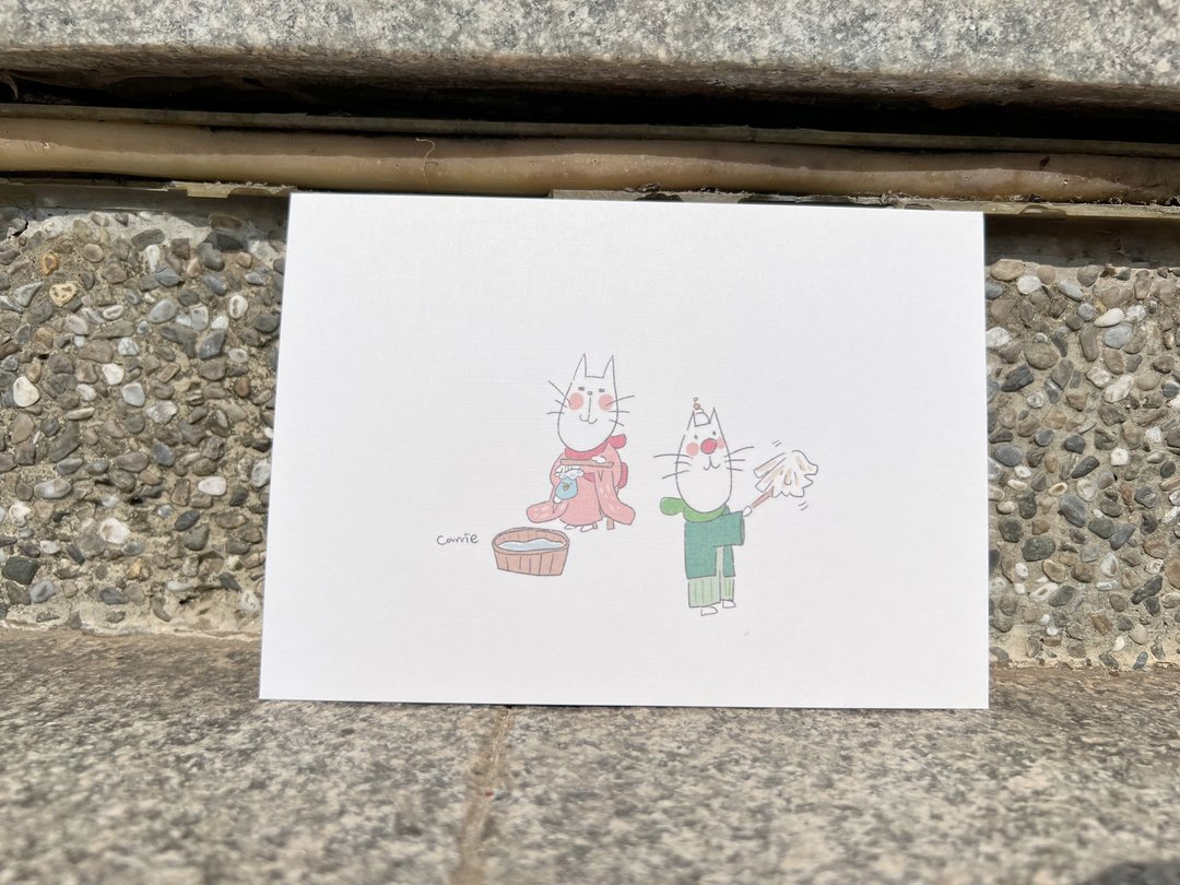 洗刷刷 / 万用卡 Carrie Postcard - 卡片/明信片 - 纸 白色