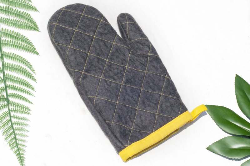 厚棉羊毛毡隔热手套/厨房用品/羊毛毡保温手套/阻热手套-灰色黄色 - 厨房用具 - 羊毛 灰色