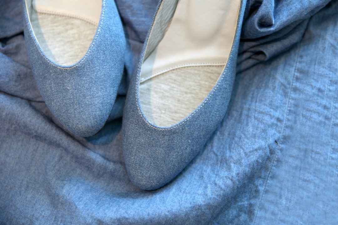 WL Denim 低跟(浅蓝) Heeled Sandals - 男女凉鞋 - 棉 蓝色