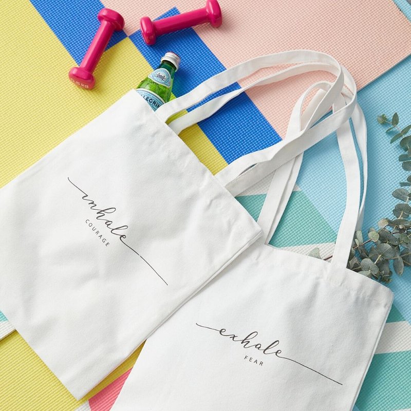 Pack - 好好呼吸 厚帆布环保购物袋 x 2 - 手提包/手提袋 - 棉．麻 白色