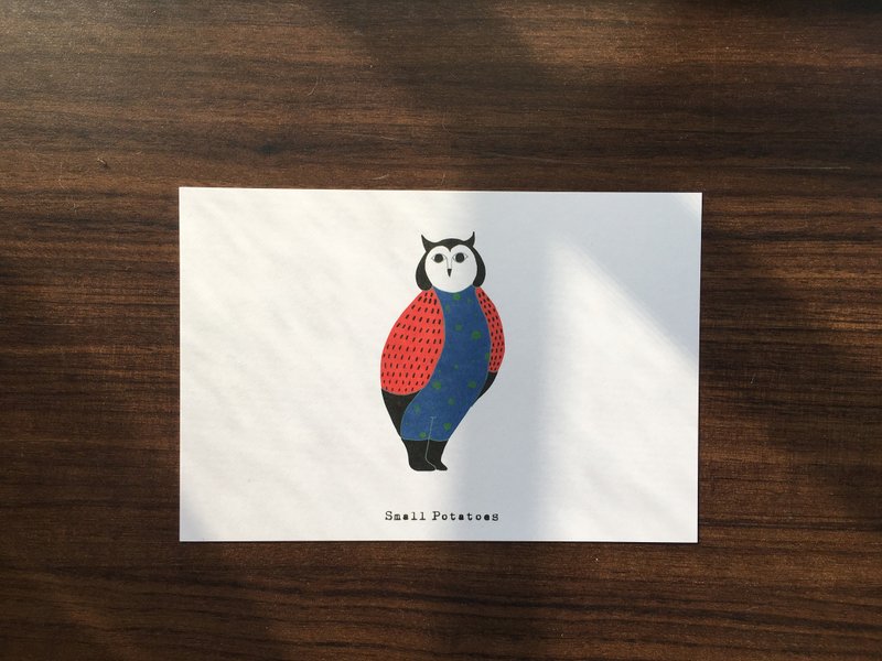 Small Potatoes 明信片/猫头鹰/Mummy owl - 卡片/明信片 - 纸 白色