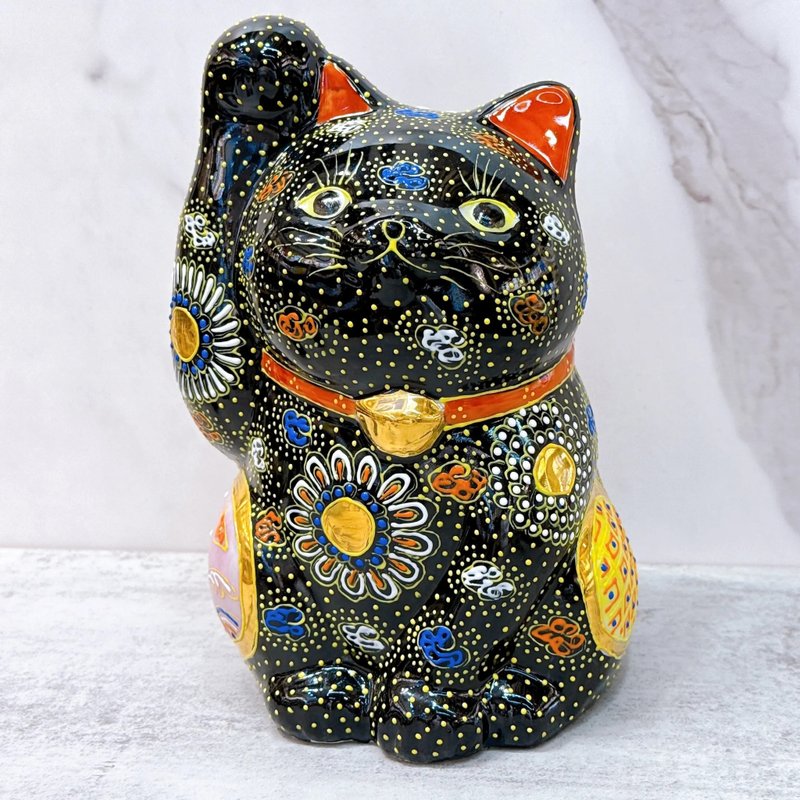 【雅韵黑盛】日本九谷烧招财猫 | 黑盛 - 摆饰 - 瓷 黑色