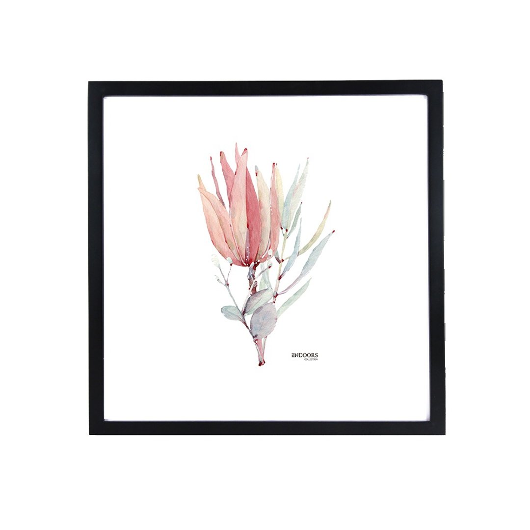 北欧装饰画相框 花草 红花 43x43cm 室内设计 清新 摆设 画框 - 海报/装饰画/版画 - 木头 红色