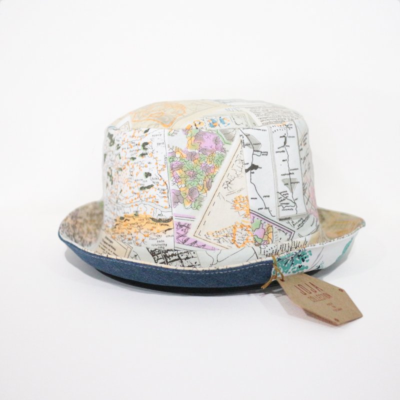 JOJA│出去走走吧！‘旅行’ 双面渔夫帽 - 帽子 - 棉．麻 多色