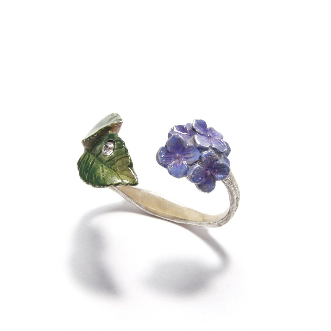Hydrangea Ring Hydrangea Ring RN160 - 戒指 - 其他金属 紫色