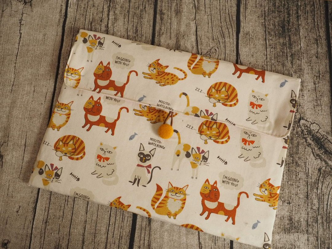 英国制作 棉麻可爱猫猫大全 switch平板电脑保护套 - 电脑包 - 棉 橘色