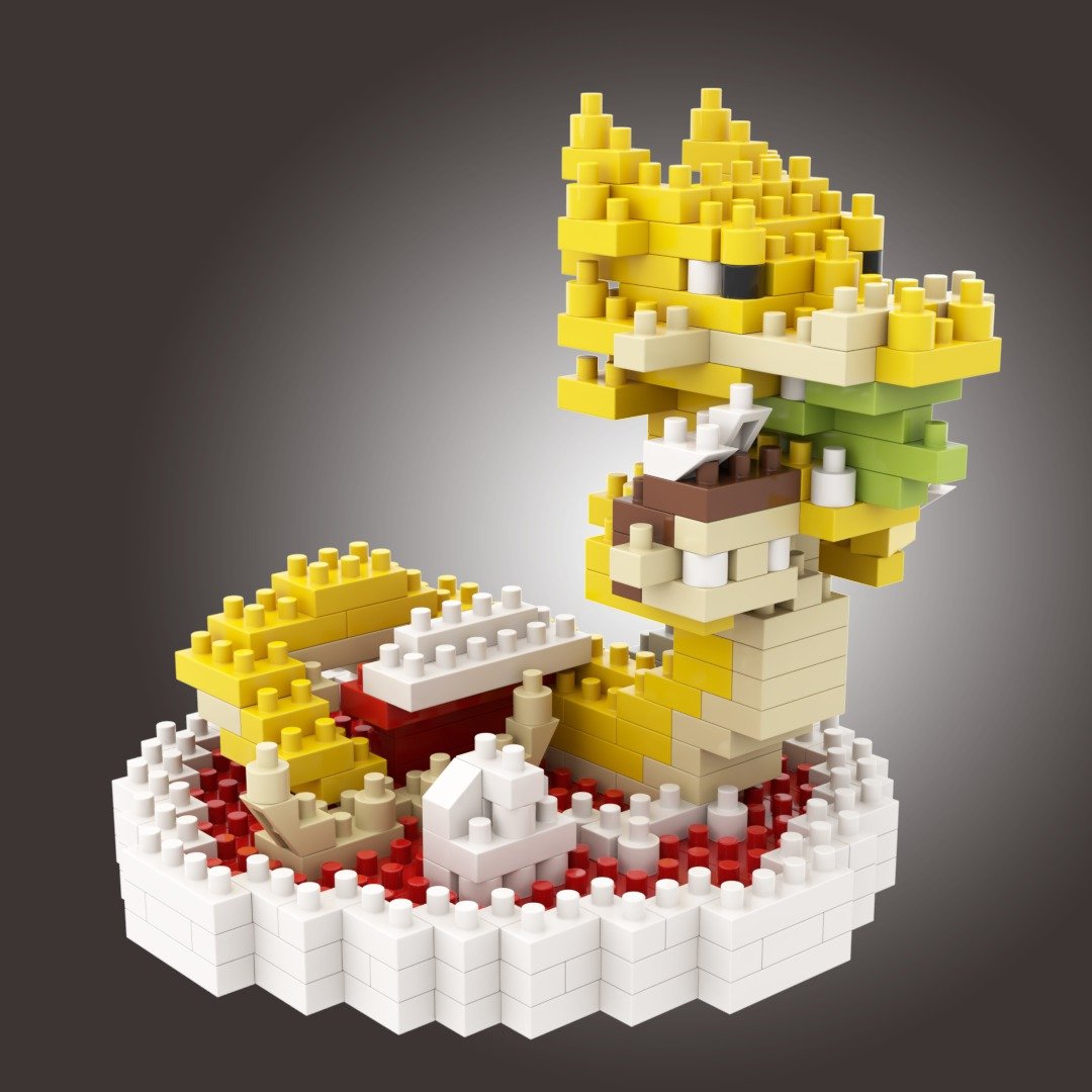 Archbrickx豚肉窝贴 香港鬼怪百物语志乐别墅金龙微积木nanoblock - 玩偶/公仔 - 塑料 多色