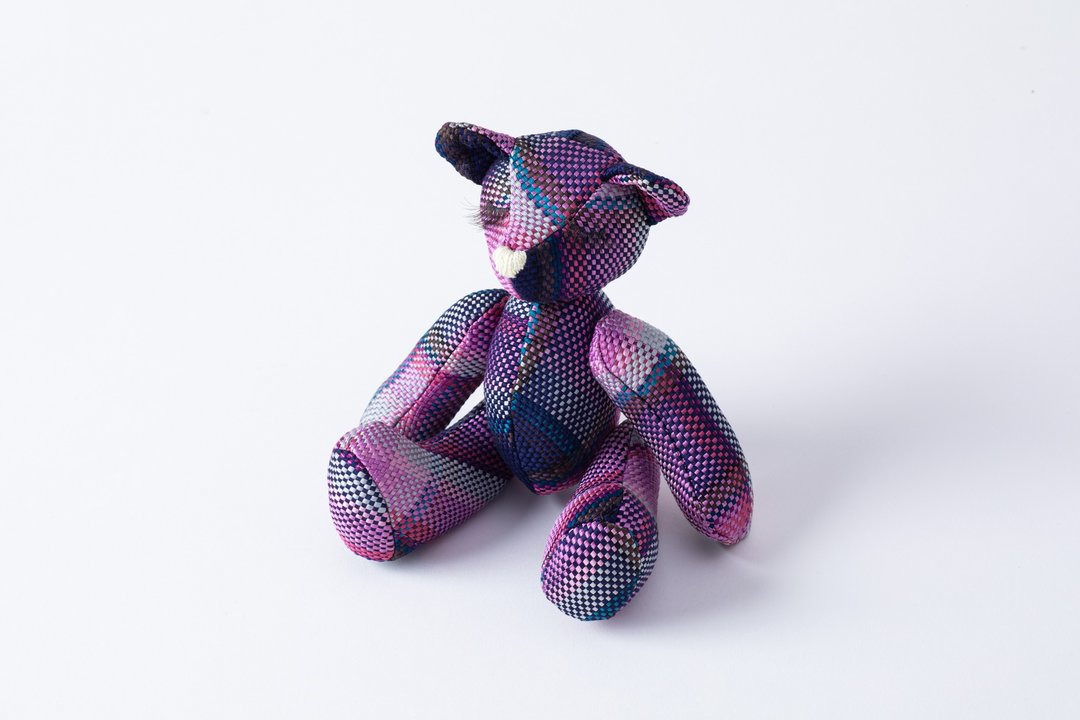 Kumihimo Teddy Bear Silk purple Traditional Craft handwork silk - 玩具/玩偶 - 丝．绢 紫色