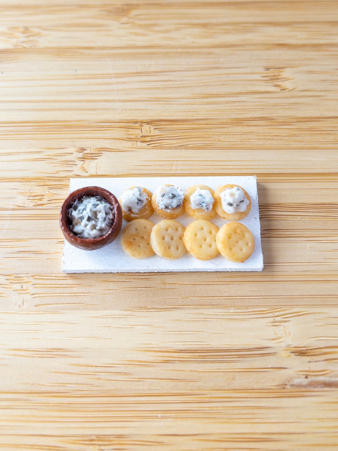 Miniature Food Iburigakko Cream Cheese and Cracker Set Miniature - 玩偶/公仔 - 粘土 白色