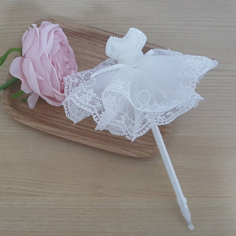 迷你白纱婚礼小物，婚礼签名笔，礼服造型笔 - 其他书写用品 - 其他材质 白色