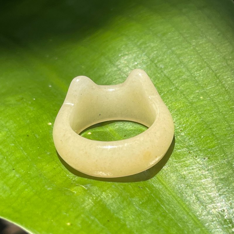 柠檬猫 - 佘太翠。猫耳戒指(已抛光) - 戒指 - 玉石 黄色