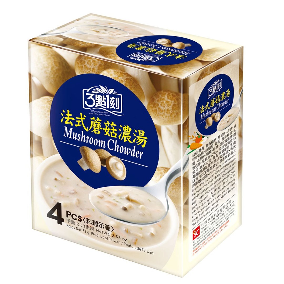 【3点1刻】法式磨菇浓汤 4入/盒 - 谷物麦片 - 其他材质 白色