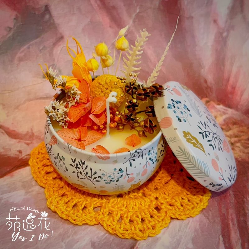 永生花香氛蜡烛铁盒 - 蜡烛/烛台 - 蜡 多色