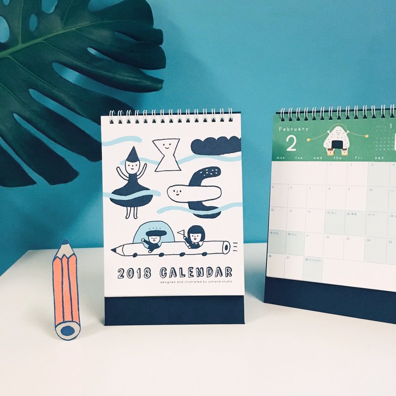 五个好朋友一起买2018的右手超人桌历 / 打八折 - 年历/台历 - 纸 蓝色