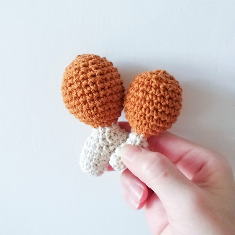 猫咪玩具 猫草/虫瘿果 Q版小鸡腿/迷你鸡腿 可改钥匙圈吊饰 - 玩具 - 棉．麻 咖啡色