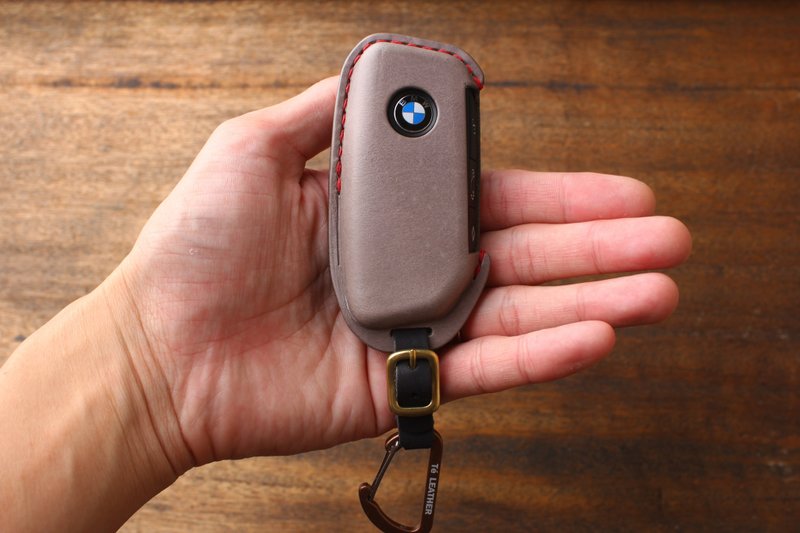 茶皮 BMW 2AT 宝马汽车钥匙皮套 F10 F30 F31 E60 i5 218i 定制化 - 钥匙链/钥匙包 - 真皮 