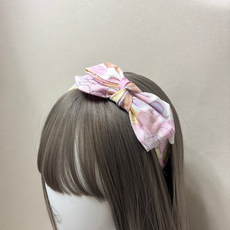 粉红泡泡 | 细版交织蝴蝶结发箍 - 发饰 - 棉．麻 多色