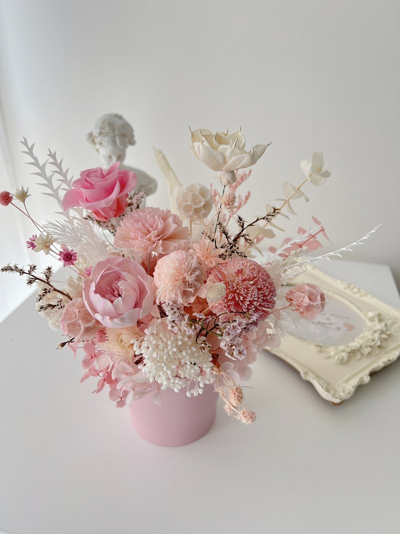 SEE 看见花艺设计 | 永生花 | 玫瑰 |  粉红佳人不凋扩香盆花 - 干燥花/捧花 - 植物．花 