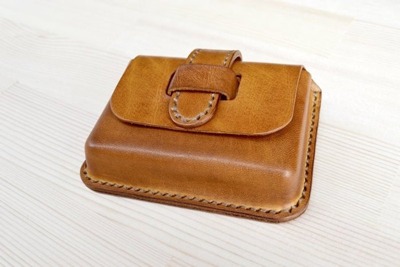 真牛皮 植鞣皮 手作手染名片包 名片盒 证件袋 卡片 信用卡 定制 - 名片夹/名片盒 - 真皮 咖啡色