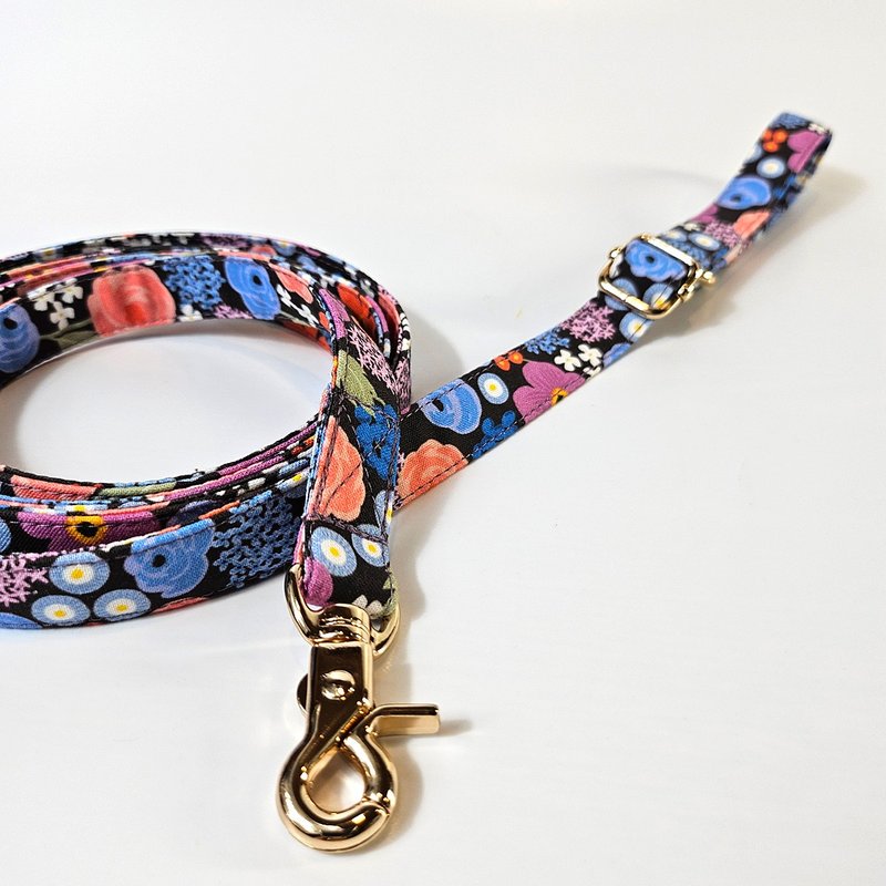 棒棒糖乐园|图案织物狗绳 - 项圈/牵绳 - 棉．麻 白色