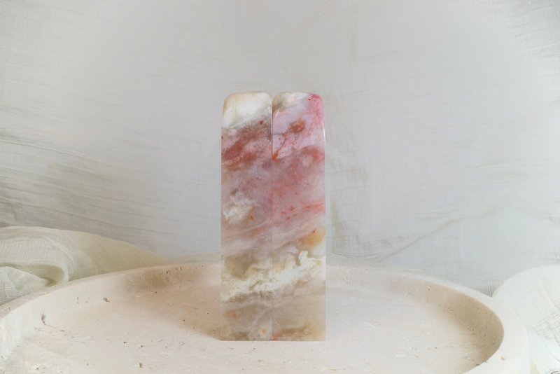 【日好手工刻印・情人结婚对章】老挝石 V7 - 印章/印台 - 石头 粉红色