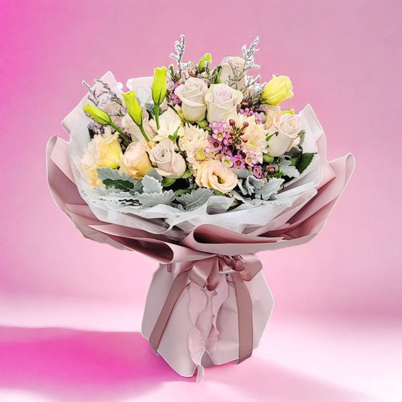 鲜花花束 (玫瑰11支、桔梗、腊梅等) GF00292 - 植栽/盆栽 - 植物．花 