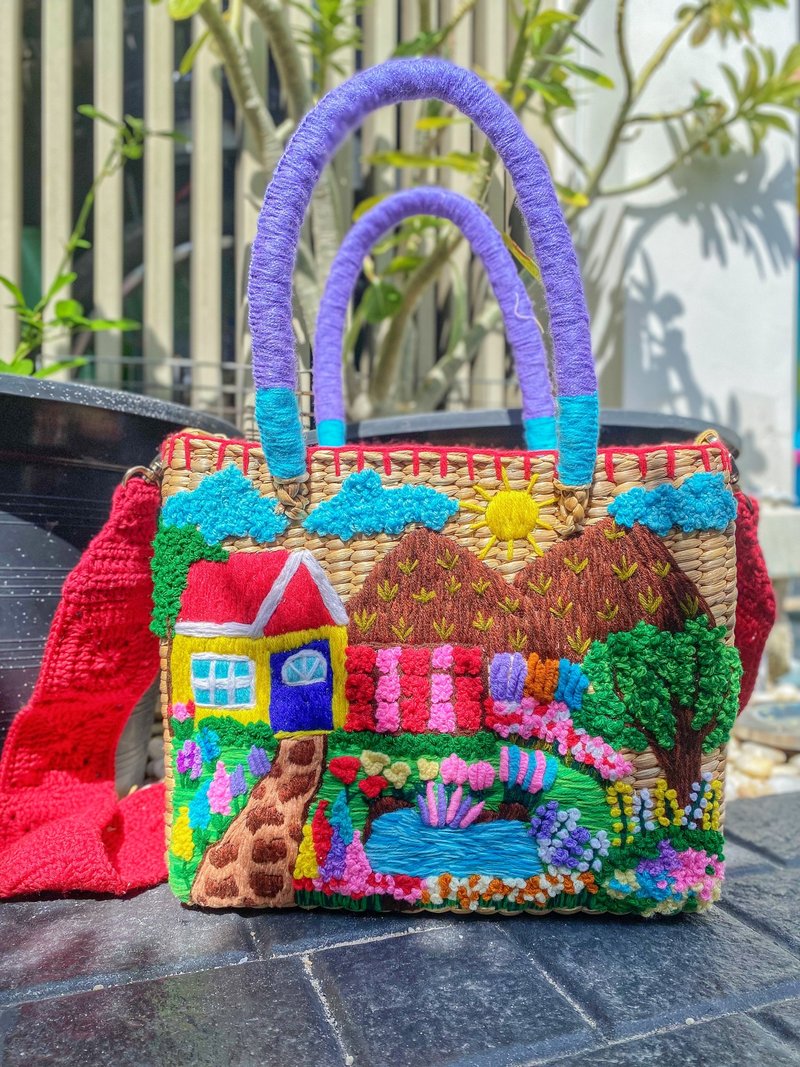 手绣水芙蓉包，现货供应，1件。 - 手提包/手提袋 - 绣线 