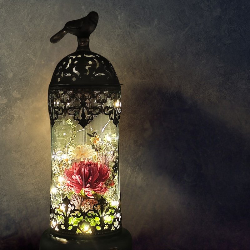 永生花烛台摆设 - 复兴时代 (绛紫)(大) - 干燥花/捧花 - 植物．花 紫色