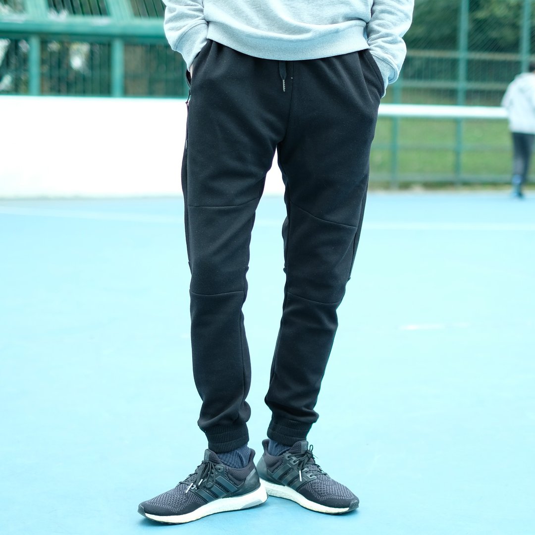运动束脚裤 Sports Jogger Pants - 男士长裤 - 棉 黑色
