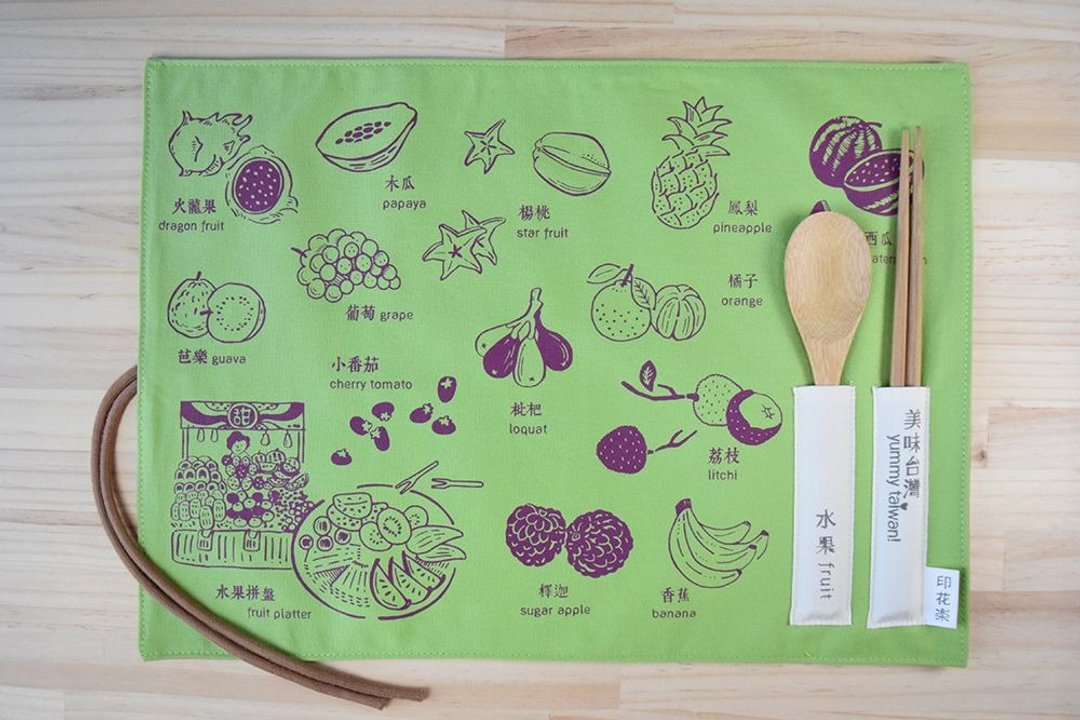 餐垫(含餐具)/美味台湾_水果/香瓜绿 - 餐垫/桌巾 - 棉 