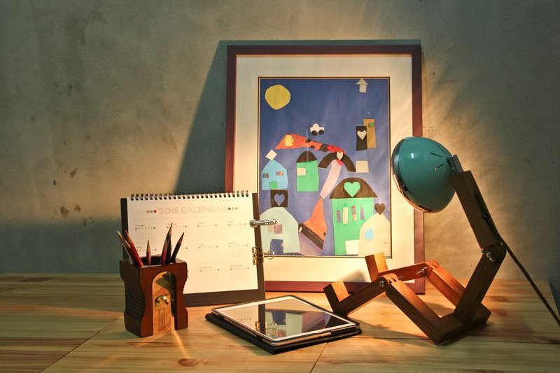 Soyee 设计的机器人灯 LED 梣木桌灯_蒂芬妮绿 - 灯具/灯饰 - 木头 透明