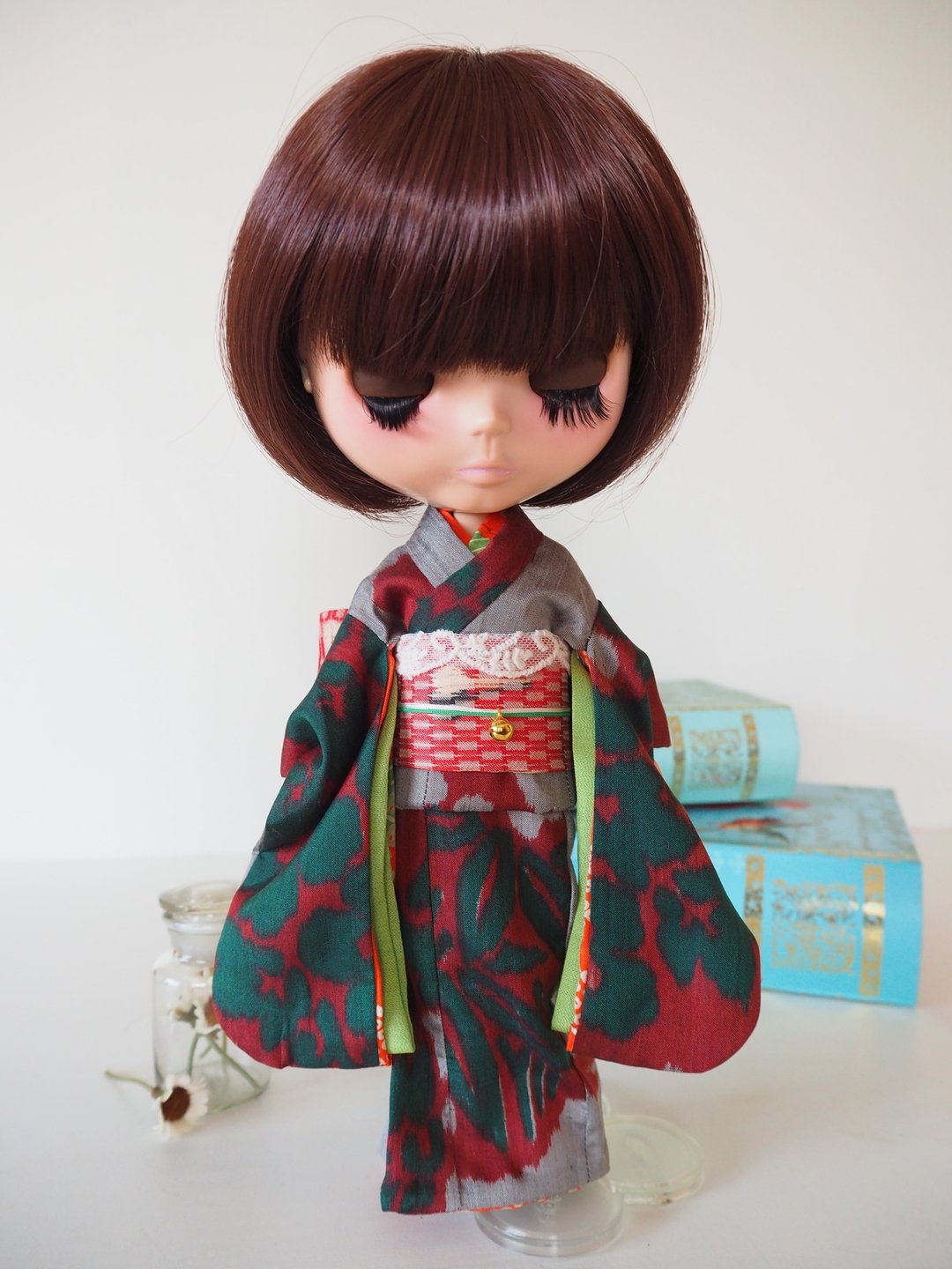 Gentle shade plum blossom pattern kimono - 玩偶/公仔 - 丝．绢 多色