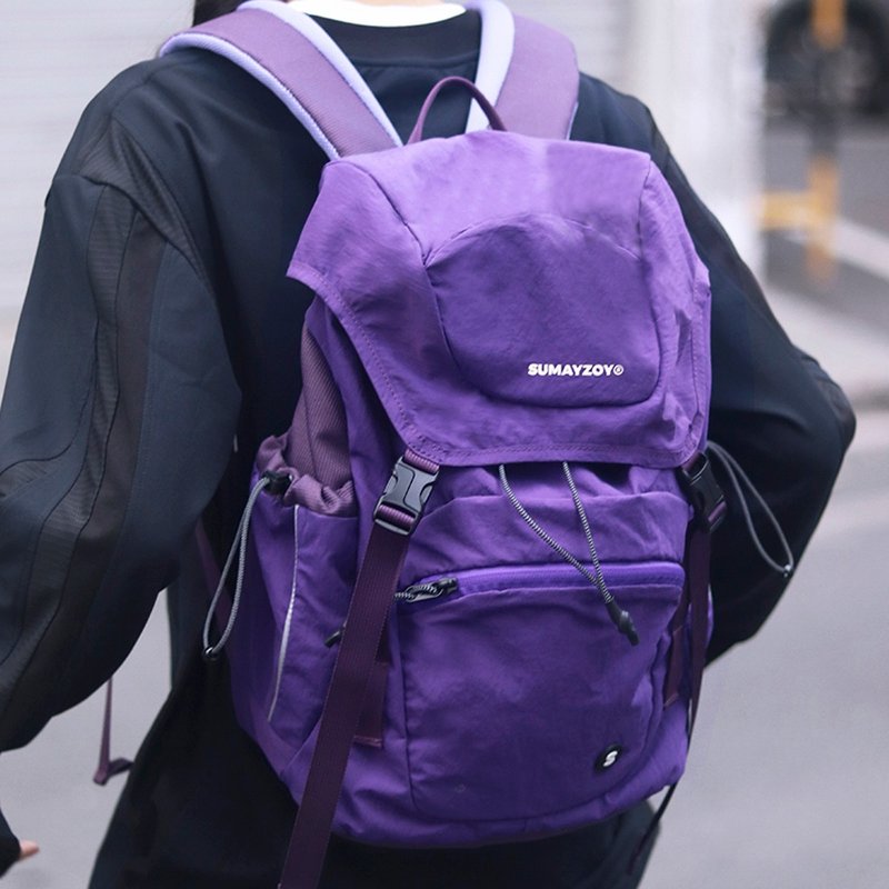 城市公园系列 户外露营工装风机能轻量双肩后背包 莓酱紫 - 后背包/双肩包 - 尼龙 