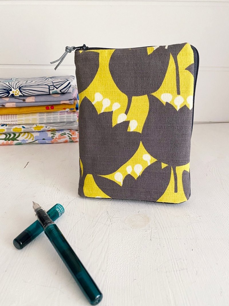 文具手帐拉链烧饼包 暖暖花开(手帐.日志.记事本) - 笔记本/手帐 - 棉．麻 蓝色