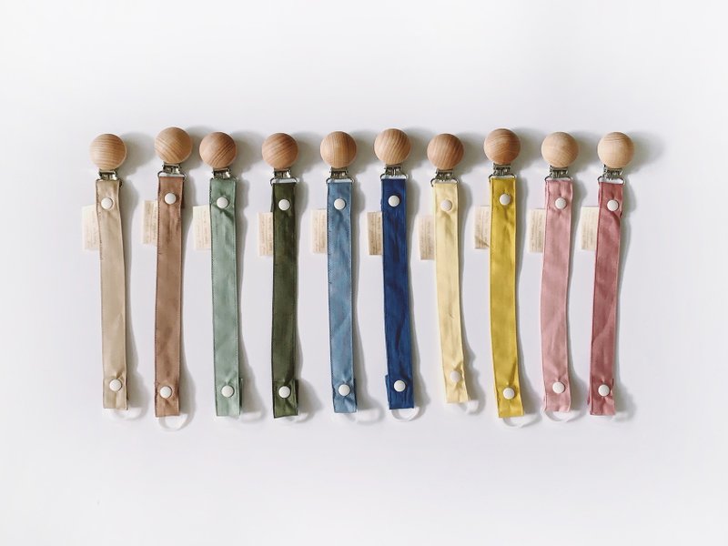 十分甜　有机棉手作奶嘴链(十色)(可拆洗)(客制刻字) - 奶瓶/奶嘴 - 棉．麻 多色