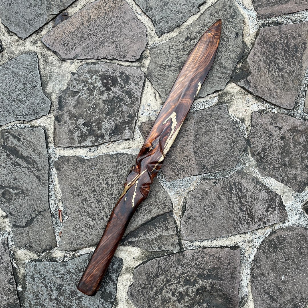 我贩剑　仙剑　 向力愿他　手工木剑　艺术木刀　妖刀 Art bokken - 摆饰 - 木头 橘色