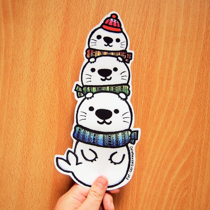 防水贴纸 - 海豹叠叠乐(大) - 贴纸 - 纸 多色