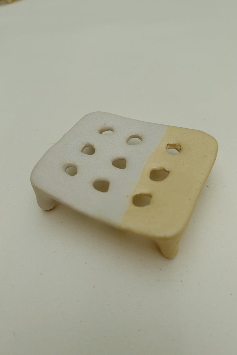 手工皂盘 - 长方形/ 白雪巴特 - 摆饰 - 陶 