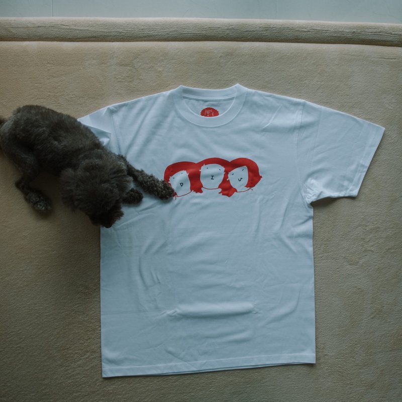 笑住 DIU 字咀 / 厌世白Tee - 中性连帽卫衣/T 恤 - 棉．麻 白色