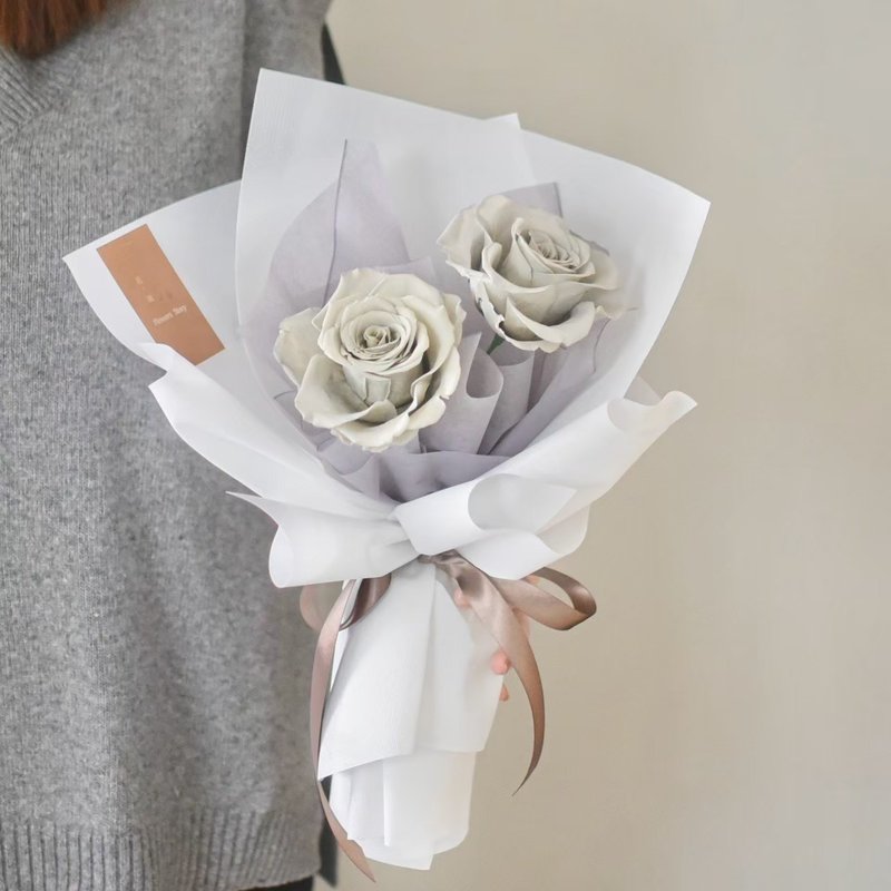 /双朵厄瓜多尔尔玫瑰花束/生日花束 毕业 仪式感 永生花 七夕 情人节 - 干燥花/捧花 - 植物．花 蓝色