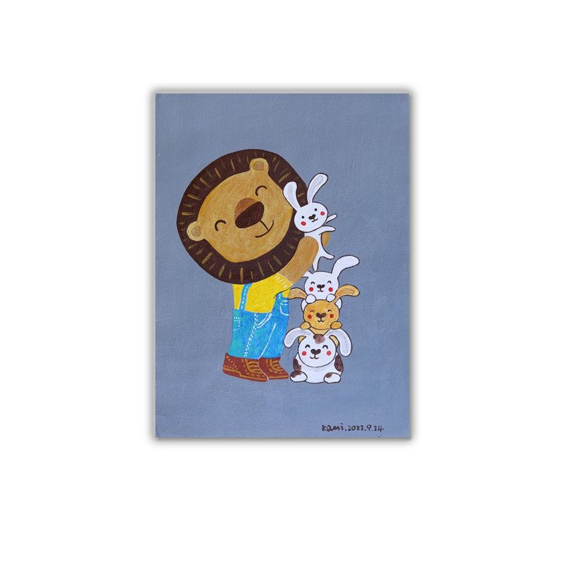 原画  ∣ 大头狮和兔子 - 画框/相框 - 其他材质 多色