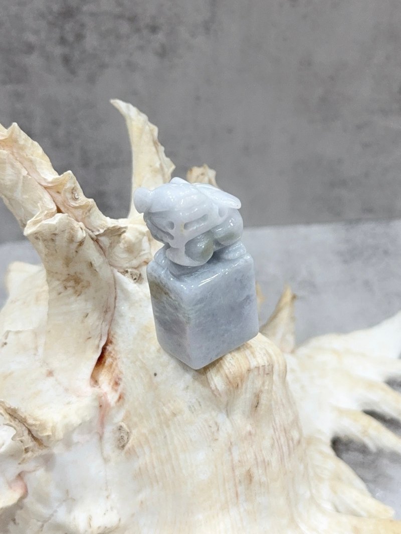 翡翠印章 A 货 缅甸翡翠 紫玉 招财神兽貔貅 玉玺 印鉴 纸镇 - 其他 - 玉石 