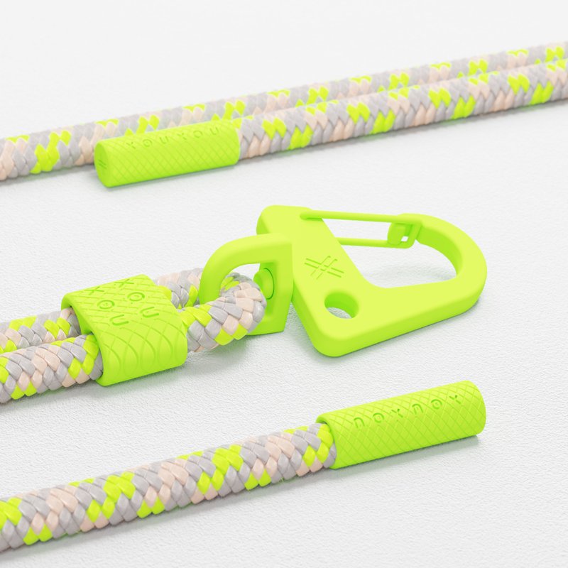 XOUXOU / 6mm登山扣挂绳-霓黄格纹Neon Camouflage - 手机配件 - 尼龙 黄色