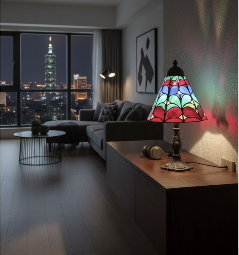 缤纷水漾 | 水滴镶嵌玻璃创意台灯 - 灯具/灯饰 - 玻璃 多色