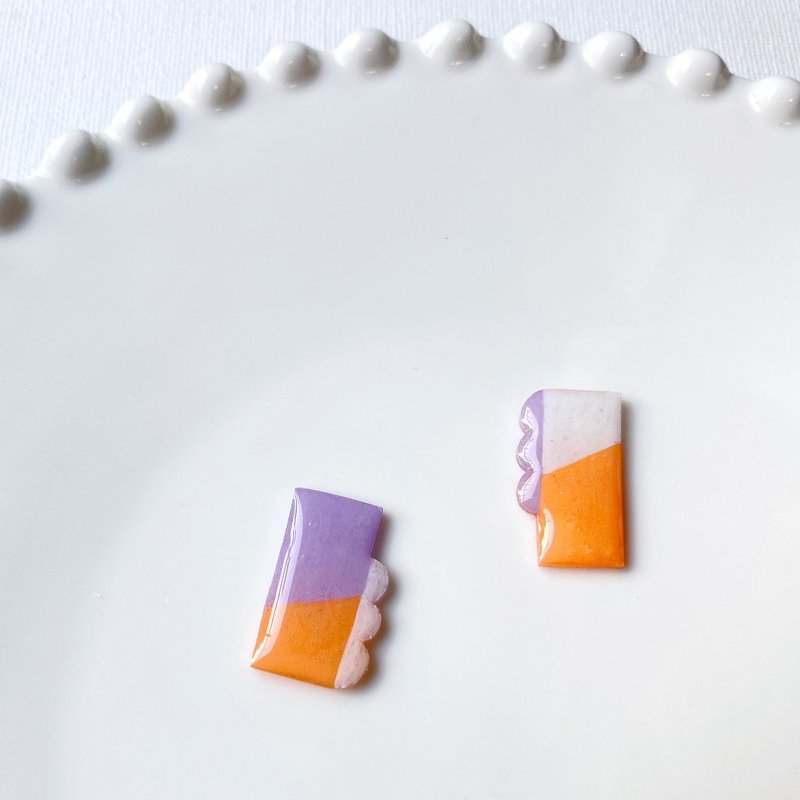 香吉士泡泡糖夹式/针式耳环 - 耳环/耳夹 - 树脂 红色